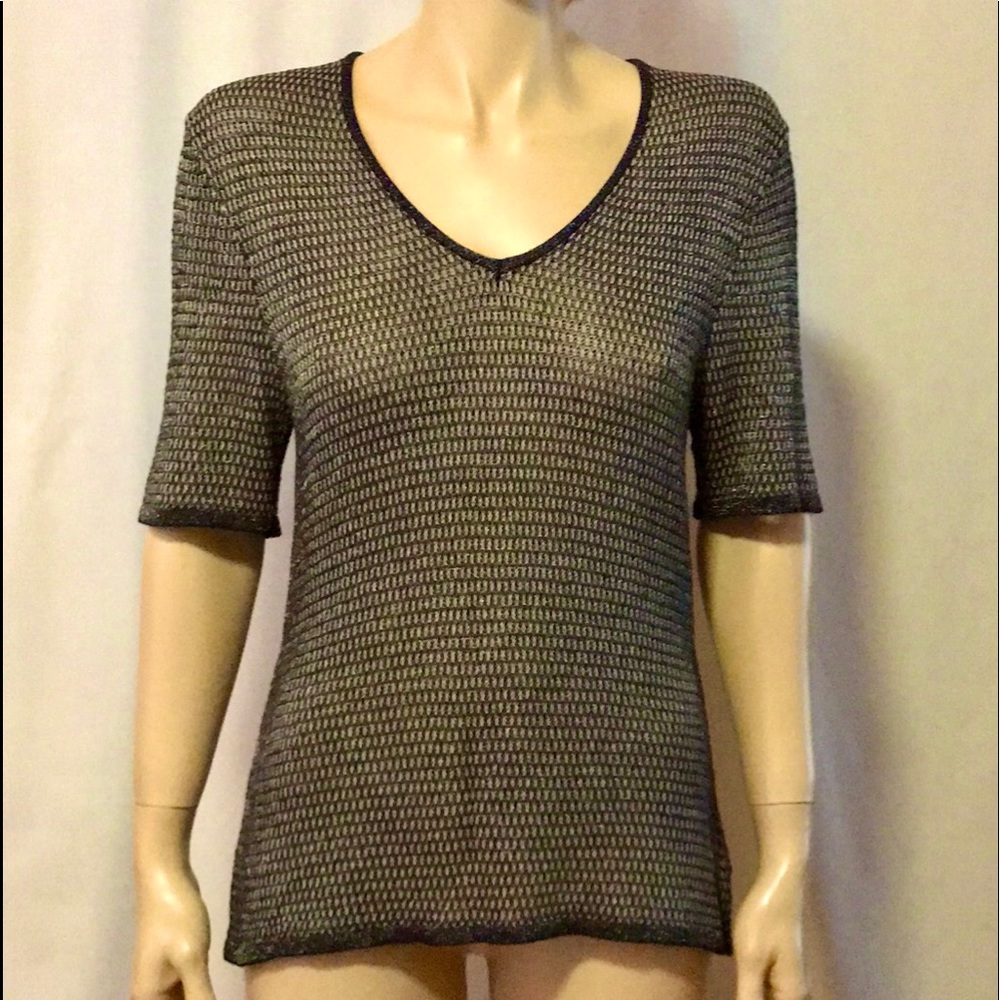 Emanuel Ungaro short sleeve top Size L Petite